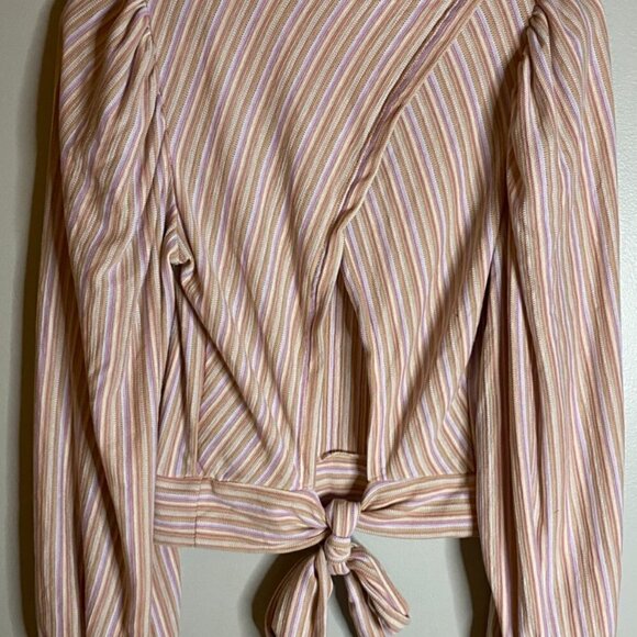 Free People Womens Tie-Back U-Neck Crop Top M / Orchid Rain Combo Size M - Picture 4 of 5